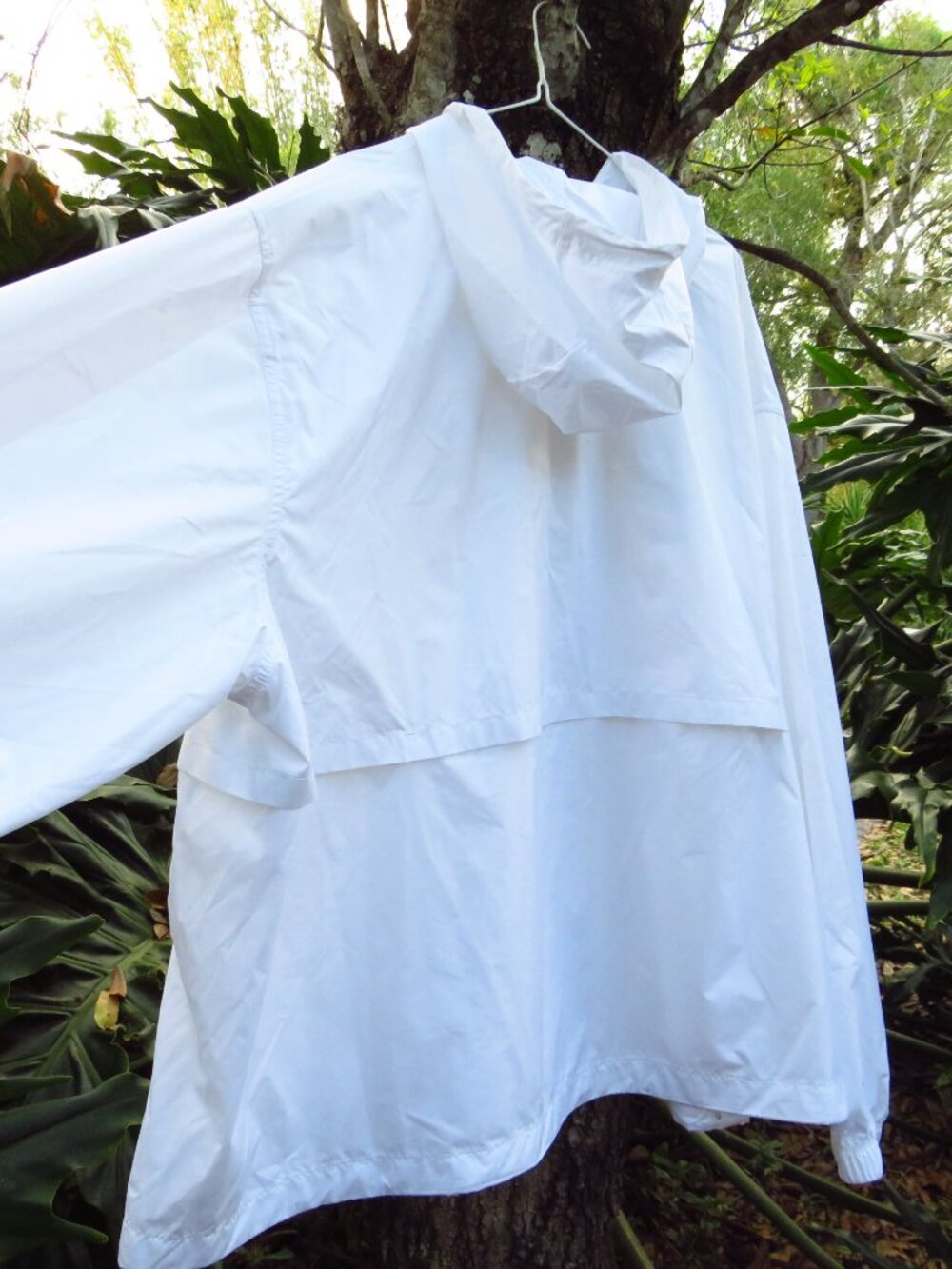 Mens Nike White Zip front windbreaker Jacket 3X with Hood - Picture 7 of 11